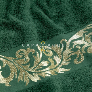 Полотенце махровое Mia Cara с бордюром Золотая осень оливковый
