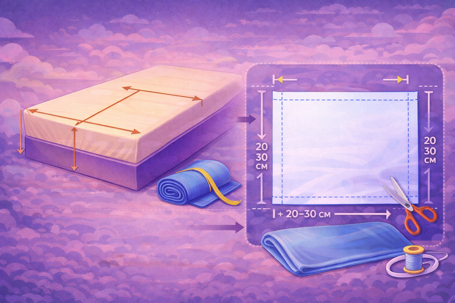 Как сшить прямую простыню: выкройка, размеры и расход ткани