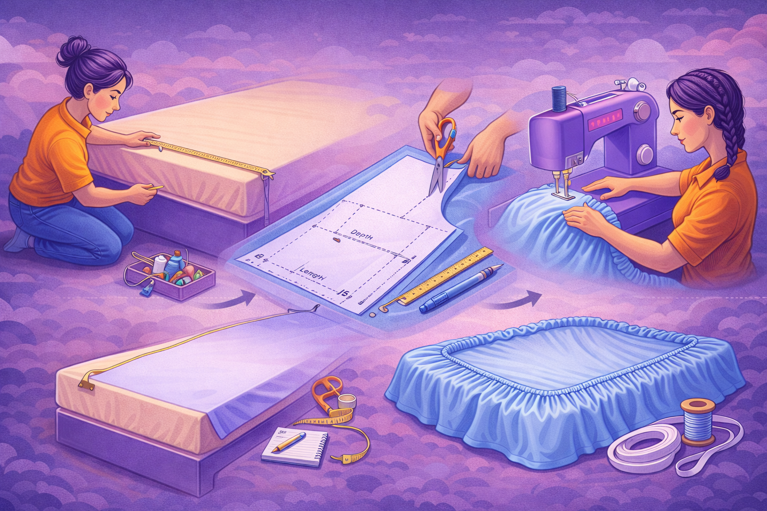 Простыня на резинке своими руками: выкройка, замеры и пошив