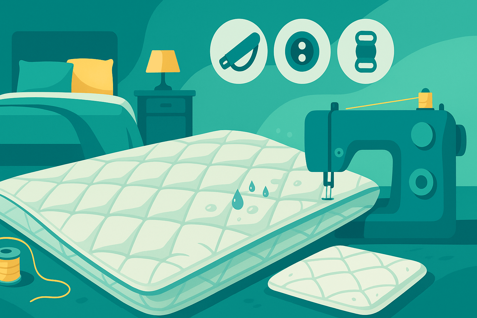 Стёганый наматрасник своими руками: выбор наполнителя, ткани и фиксаторов — расход, выкройка, пошив | Сарафаново