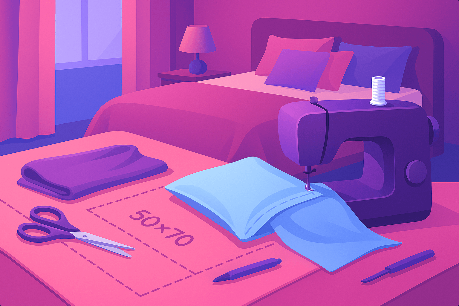 Наволочка евро-размера 50×70: как сшить аккуратно и сэкономить на ткани — выкройка, раскрой, расход | Сарафаново