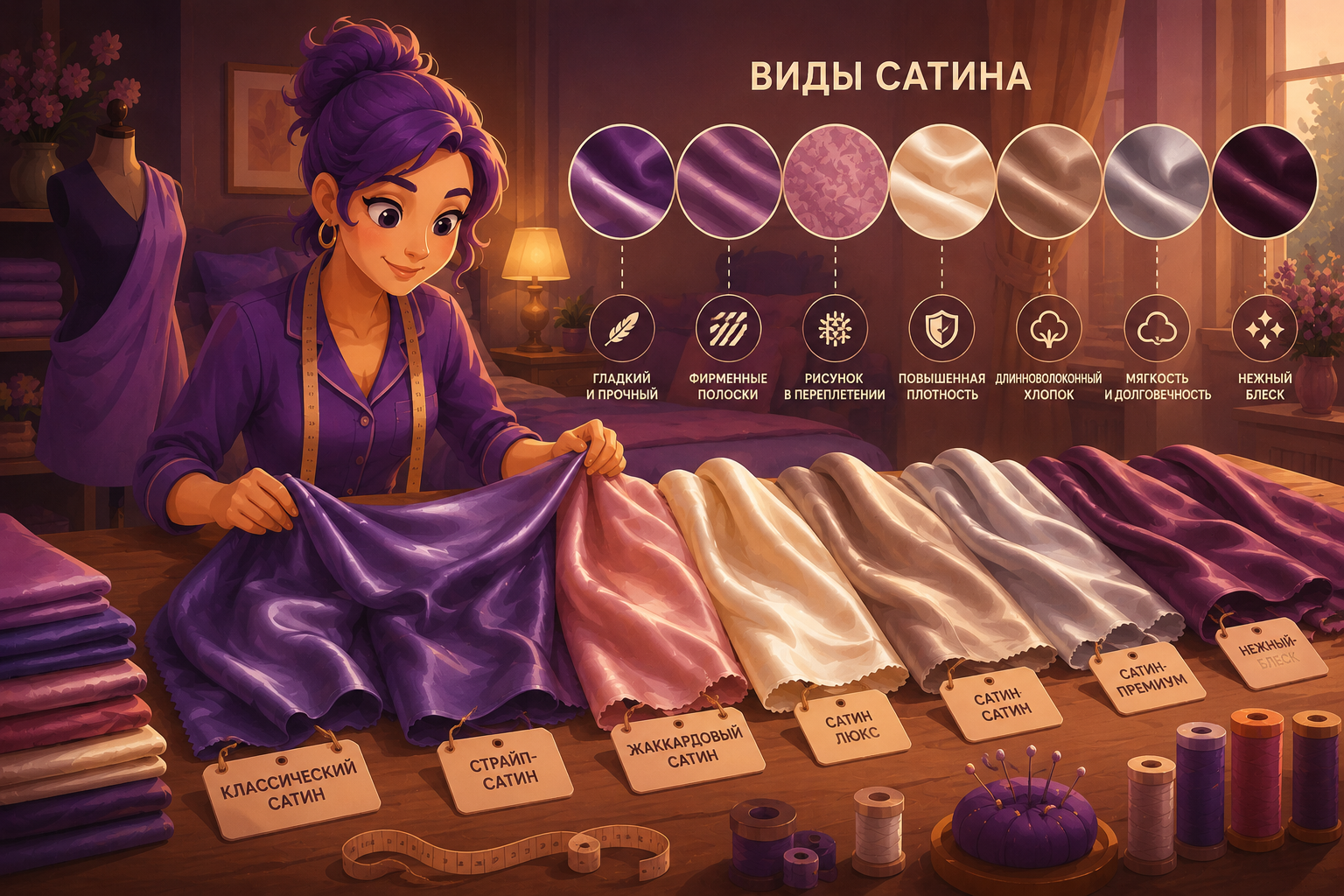 Виды сатина