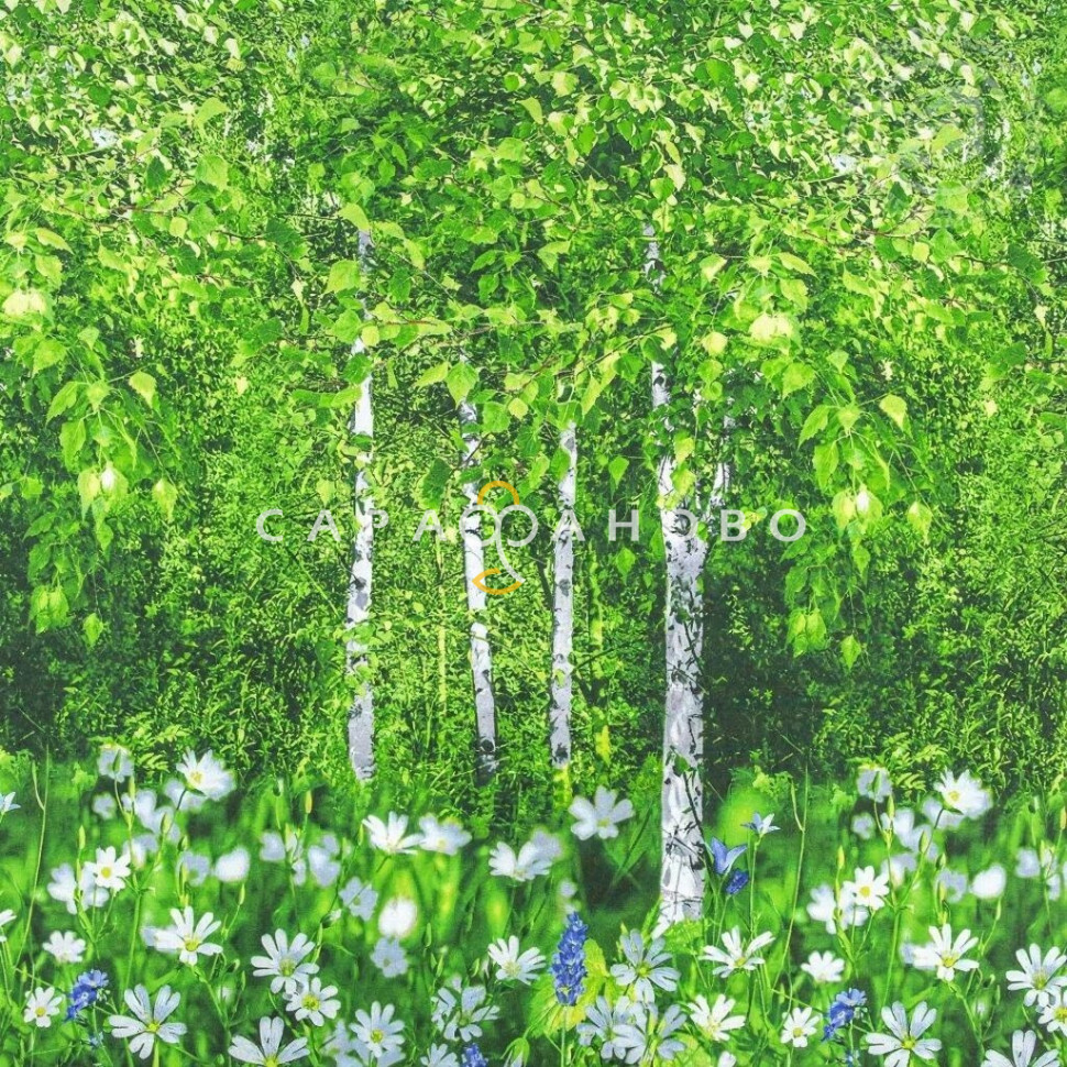 Ткань Поплин 220 см 115 гр Белая березонька рис.1322-1