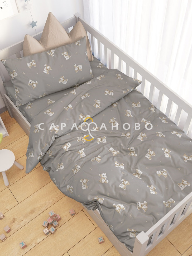 Ткань Поплин 150 см 105 гр рис. Мишки кофе 7868/2