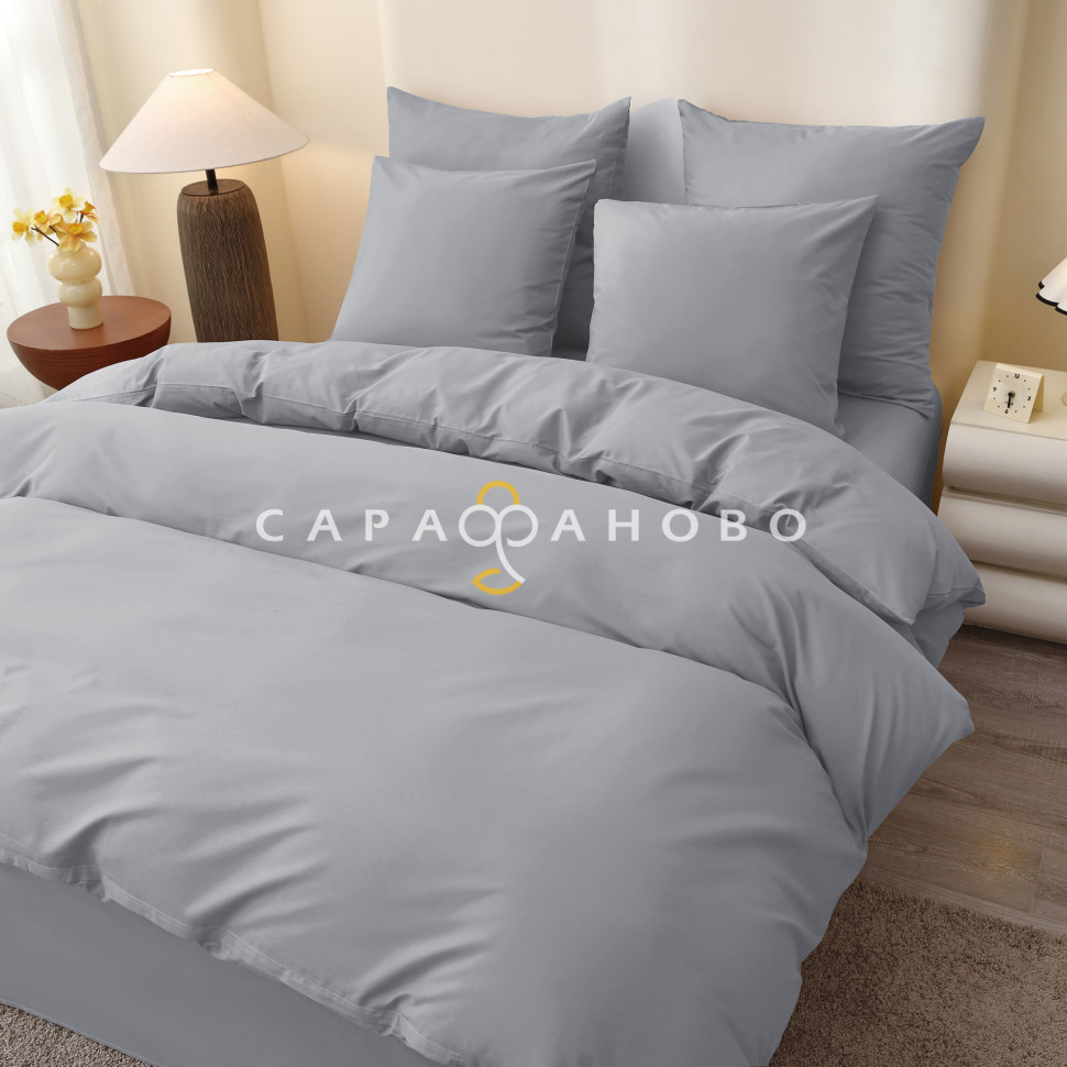 Ткань Поплин 220 см 115 гр однотонный рис Серебристый металлик