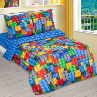 Ткань Бязь детская 150 см 120 гр рис Леголэнд (основа)