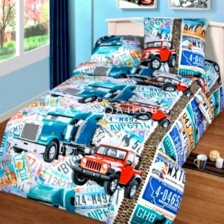 Ткань Бязь 150 см "Автобан" рис 10503-1