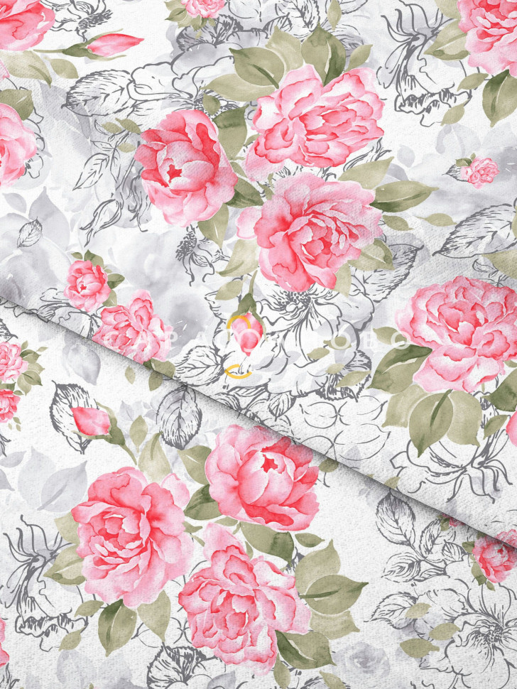 Ткань Бязь 220 см 140 гр рис 20031/1 Розали