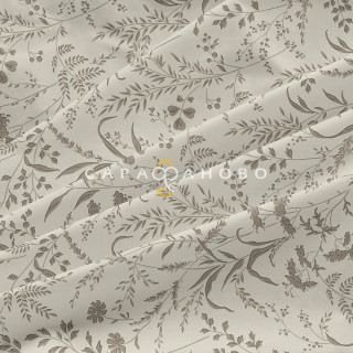 Перкаль 220 см набивной арт. 239 рис 50014 вид 2 "Ботаника" бежевый