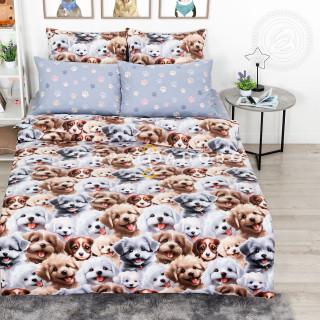 Ткань Поплин 220 см 115 гр рис. Дружок 13587-1 