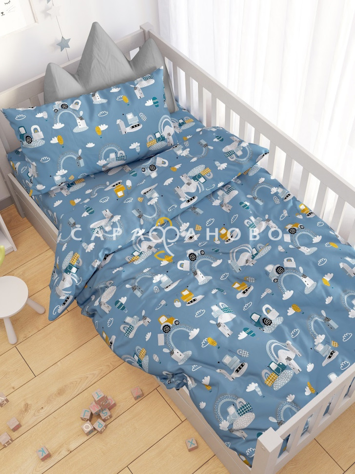 Ткань Поплин 150 см 105 гр рис. Трактор 7804/2