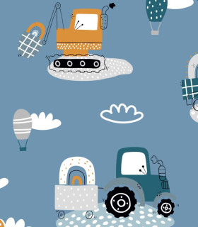 Ткань Поплин 150 см 105 гр рис. Трактор 7804/2 