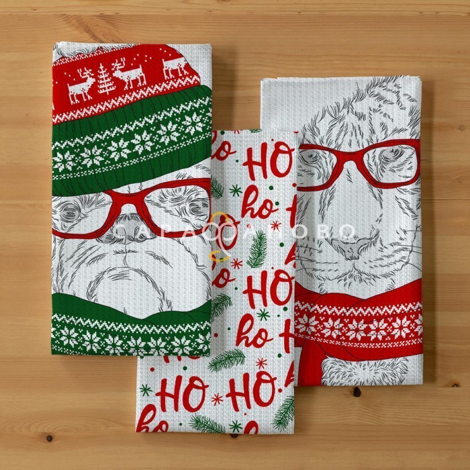 Комплект вафельных полотенец Унисон 33037-1 Sweet santa