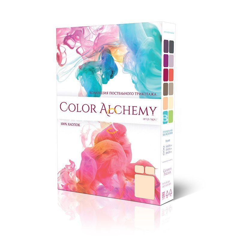 Пододеяльник двойной на молнии Unison Color Alchemy бежевый/мокко
