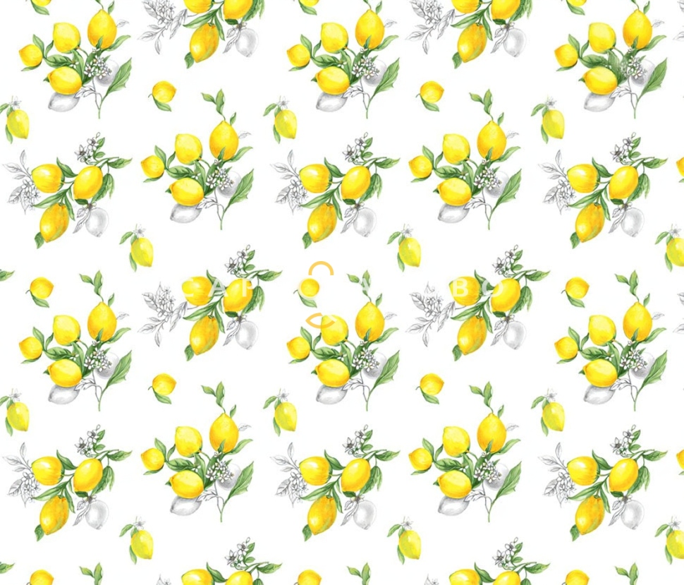 Ткань Рогожка 150 см рис.Лимоны 13485-1