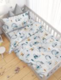 Ткань Поплин 150 см 105 гр рис. Трактор бирюза 7804/3 