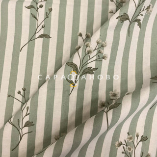 Ткань Перкаль 220 см 110 гр набивной арт 239 "Тейково" рис 72235 вид 1 "Луговая трава" 