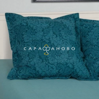 Ткань Поплин 220 см рис. 11573-2 Вирджиния(бирюзовый-компаньон)