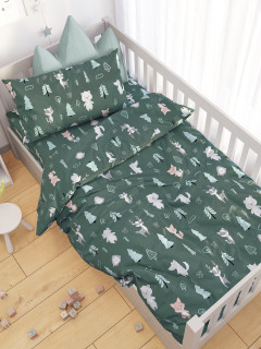 Ткань Поплин 150 см 105 гр рис. Лесные жители 7792/2 