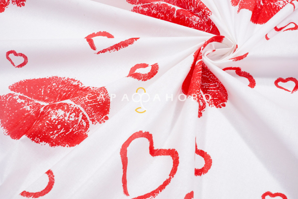 Ткань Бязь 150 см рис Sweet lips 10477 вид 1