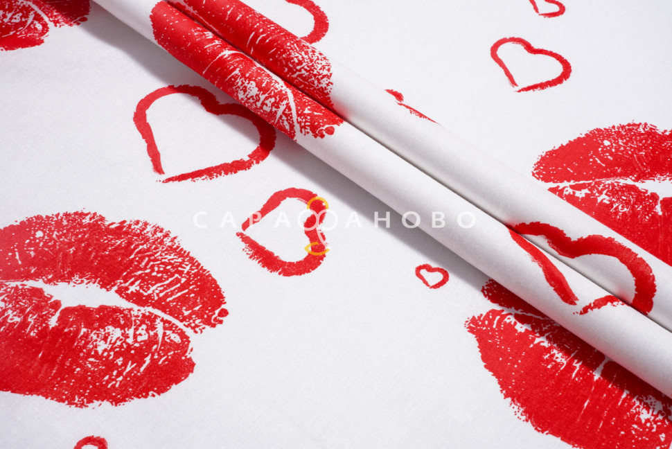 Ткань Бязь 150 см рис Sweet lips 10477 вид 1