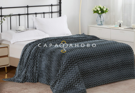 Ткань Велсофт зиг-заг 205 см 270 гр диз Темно-серый