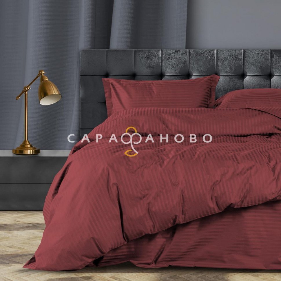 КПБ Унисон Страйп-сатин 24403-3 Mahogany