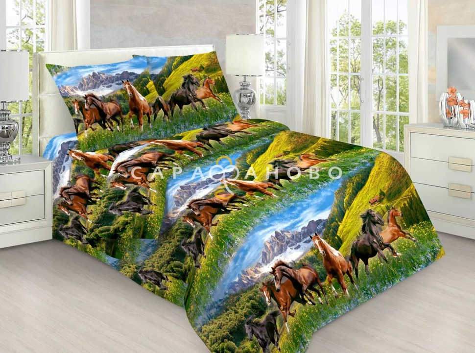 Ткань Бязь набивная 150 см 120 гр рис 1454