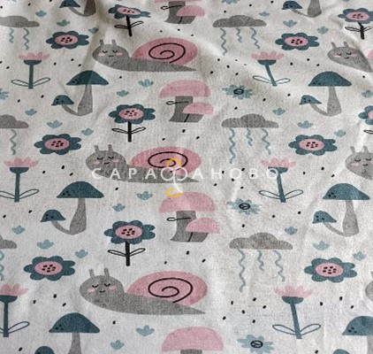 Ткань Теплый хлопок (Фланель) 125 см 170 гр диз Улитка