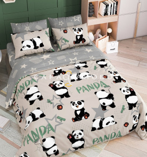 Ткань Поплин 150 см 105 гр рис Панды 7896/1