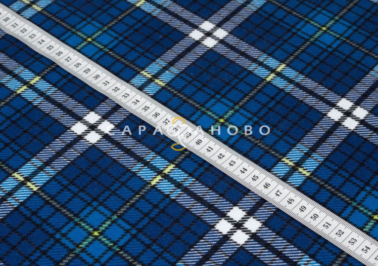 Ткань Фланель халатная 150 см 170 гр рис 10924 Св-син.Р