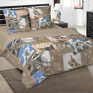 Ткань бязь 150 см рис. 12610-1 Замурчательная жизнь (основа)