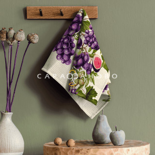 Ткань Полотно вафельное 50 см 175 гр рис 29430 вид 1 "Сочные фрукты" 