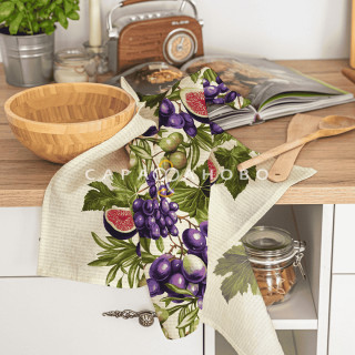 Ткань Полотно вафельное 50 см 175 гр рис 29430 вид 1 "Сочные фрукты" 