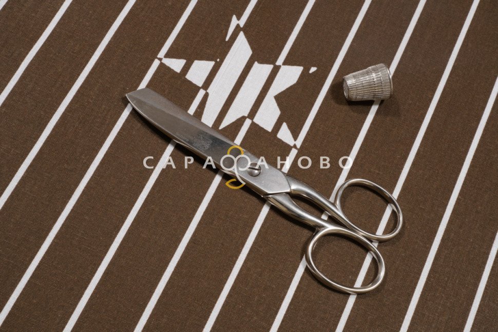 Ткань Бязь 220 см. Звезды кофе о/м рис. 28228/2