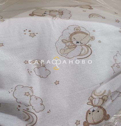 Ткань Теплый хлопок (Фланель) 125 см 170 гр диз Мишка на облаке