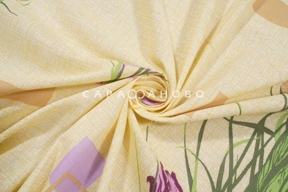 Ткань Бязь 150 см 140 гр рис. 3в2/3 Ирисы