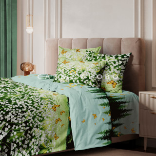 Ткань Перкаль 220 см 110 гр набивной арт 239 "Тейково" рис 72206 вид 1 "Ландыши" 