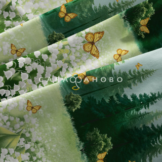 Ткань Перкаль 220 см 110 гр набивной арт 239 "Тейково" рис 72206 вид 1 "Ландыши" 