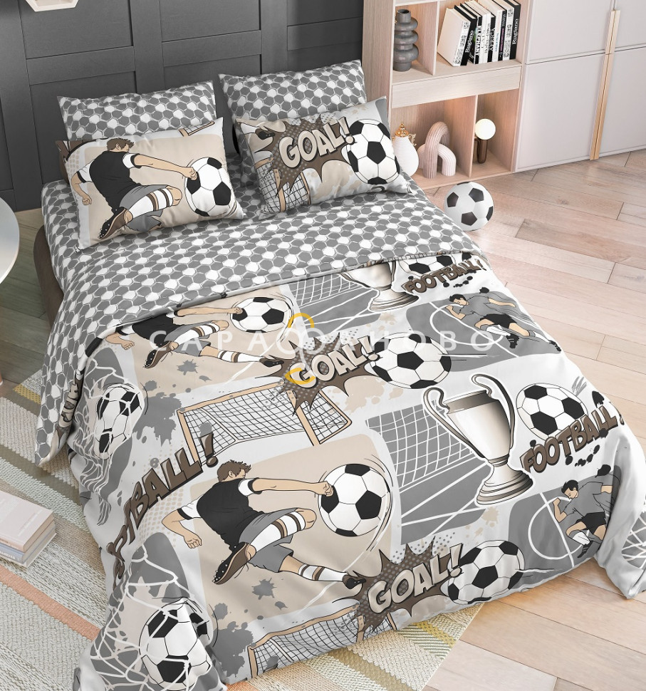 Ткань Поплин 150 см 105 гр рис Футбол 7900/2