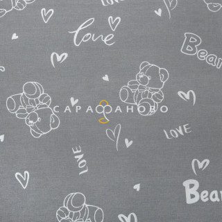 Ткань Поплин 220 см 115 гр Кутюрье рис. 13285-1 Плюшевый мишка 1