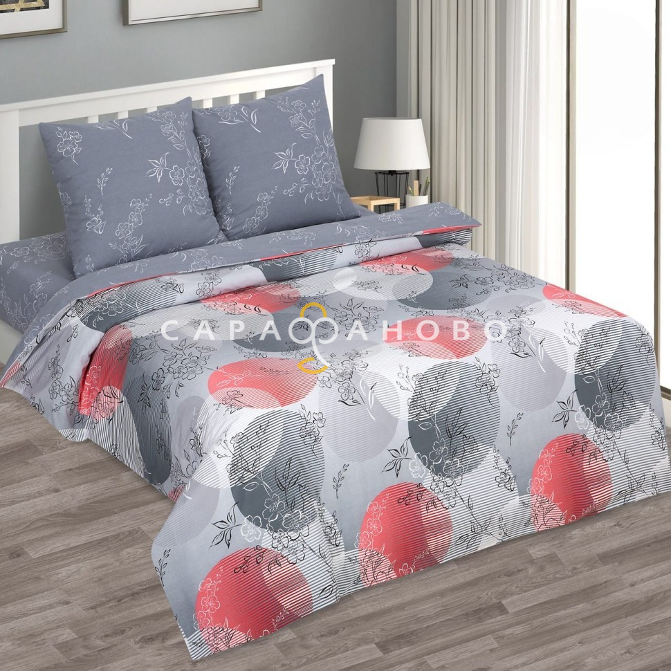 Ткань Поплин 220 см 115 гр рис. Санрайз 12929-1 (компаньон)