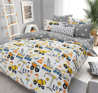 Ткань Поплин 220 см 105 гр рис. Юный строитель 28372/1 