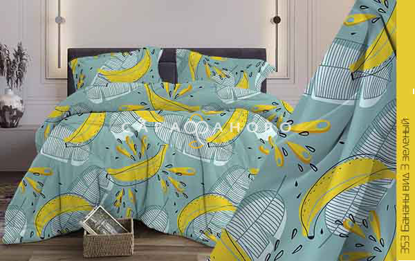 Ткань Бязь 150 см 120 гр рис бананы 3 вид зеленый