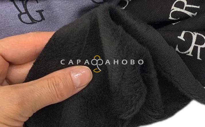 Трикотаж на меху 150 см 400 г/м2 рис Огурцы