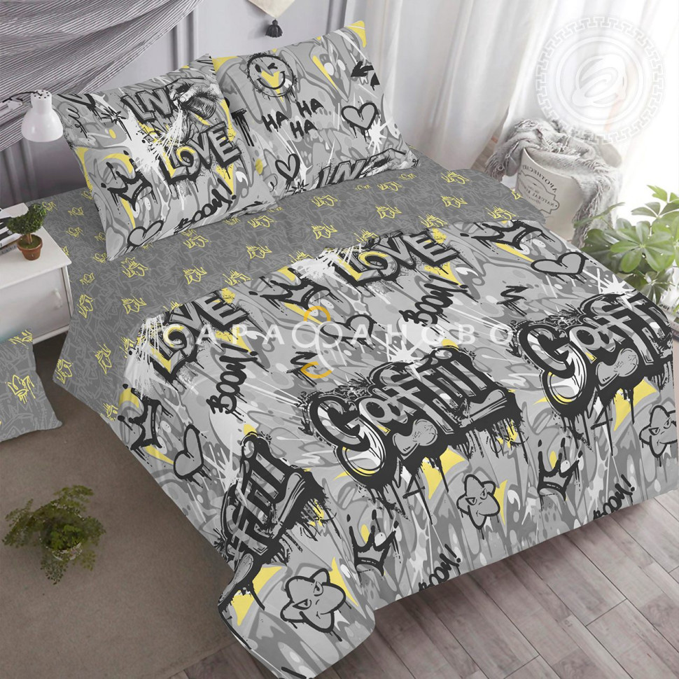 Ткань Поплин 220 см 115 гр рис. Стрит-Арт 13493-1