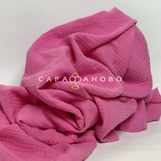 Ткань Муслин Премиум 130 см 135 гр цвет 063 ярко-розовый