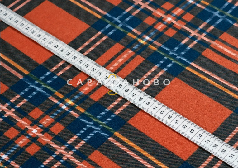 Ткань Фланель халатная 150 см 170 гр рис 11089 Оранж Р