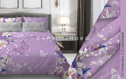 Ткань Бязь 150 см 120 гр рис. 82в3/3 Лилии