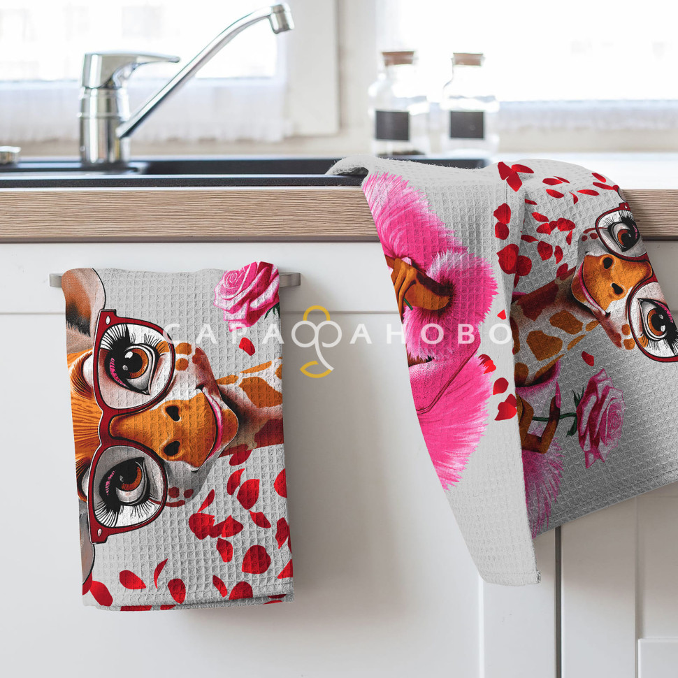 Ткань Полотно вафельное 150 см 150 гр рис 29481 вид 1 